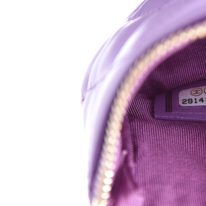 Chanel Patent Quilted Small Cosmetic Case Purple 7 of 8