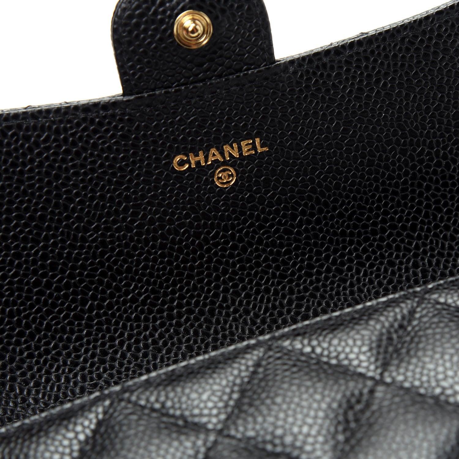 Chanel Caviar Quilted Large Gusset Flap Wallet Black 6 of 9