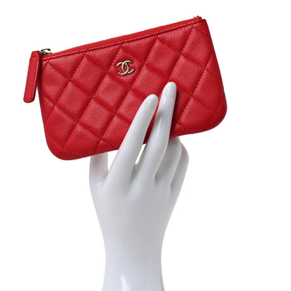 Chanel Caviar Quilted Small Cosmetic Case Red 2 of 10