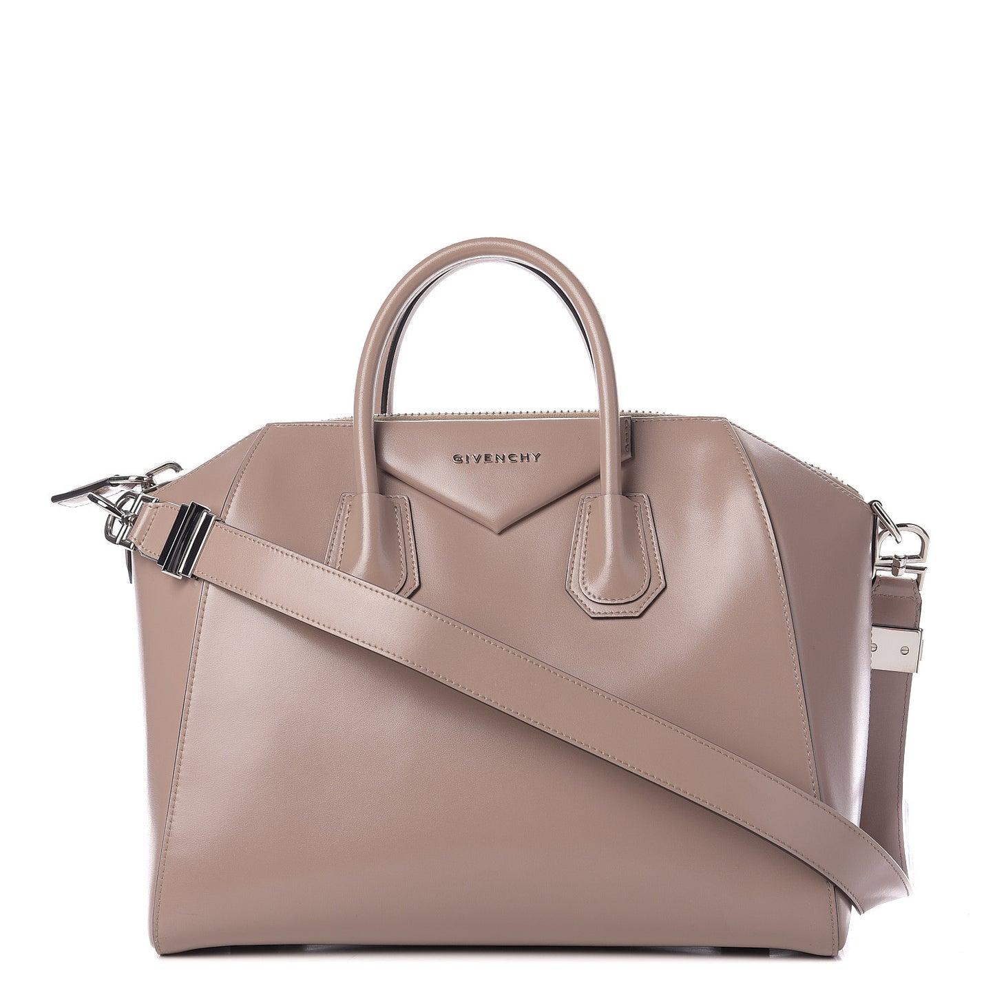 Shiny Lord Calfskin Medium Antigona Taupe
