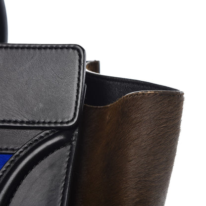 Celine Pony Hair Mini Tri-Color Luggage Royal Blue 13 of 13