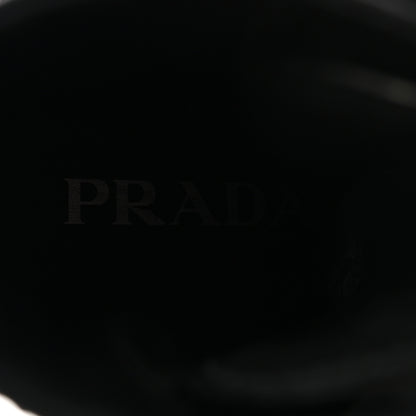 Prada Spazzolato Rois Nylon Metal Triangle Logo Monolith Pouch Pocket 55mm Boots 37 Black 8 of 10