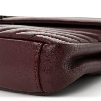 Saint Laurent Sheepskin Matelasse Chevron Monogram Medium College Bag Rouge Legion 10 of 11