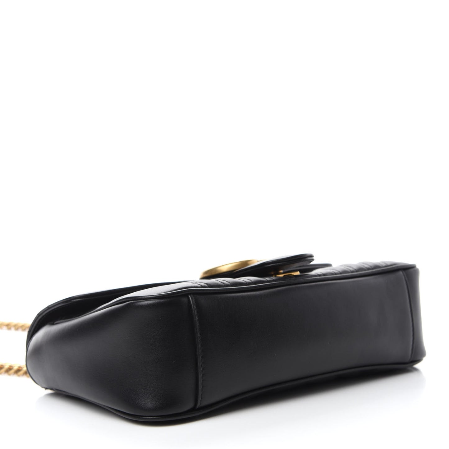 Calfskin Matelasse Small GG Marmont Shoulder Bag Black