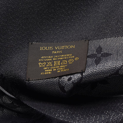Louis Vuitton Silk Lurex Wool Monogram Shine Shawl Black 4 of 4