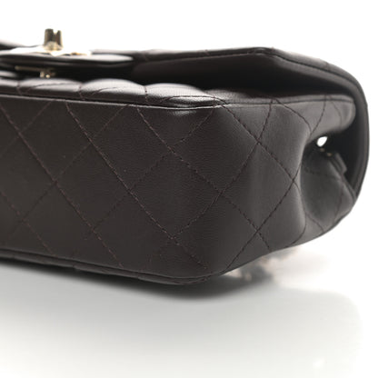 Chanel Lambskin Quilted Mini Rectangular Flap Dark Brown 9 of 9