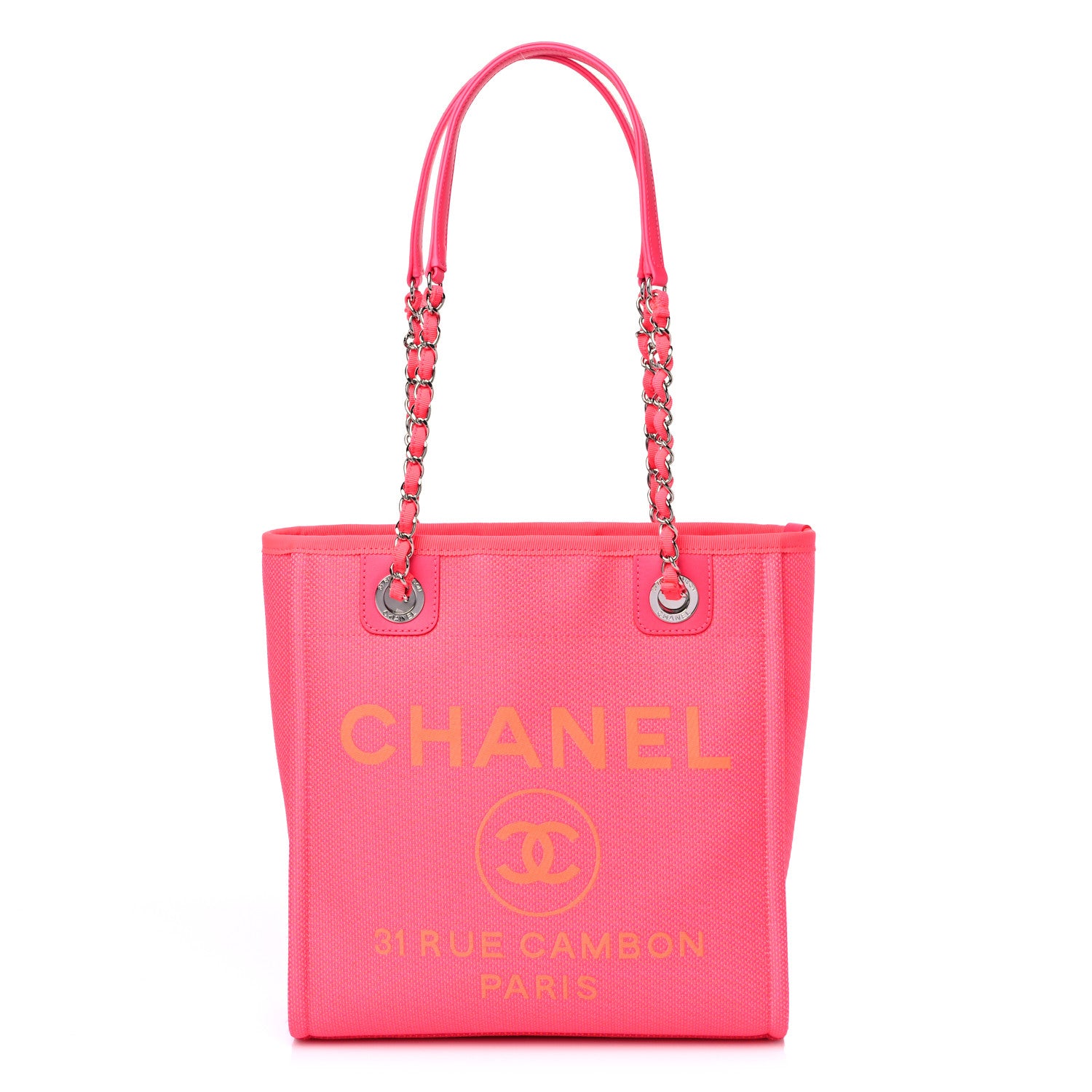 Chanel Mixed Fibers Mini Deauville Tote Pink Orange 1 of 11