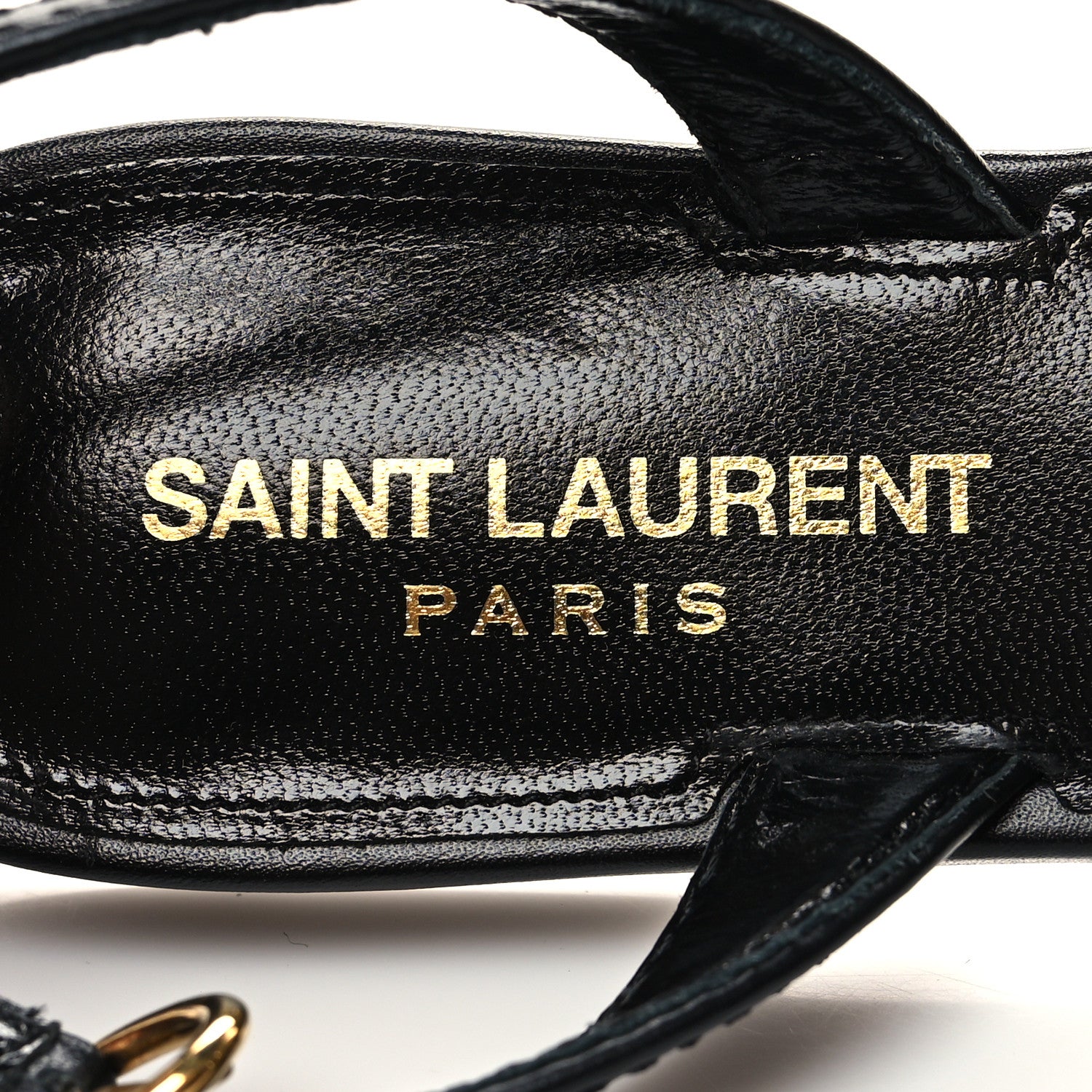 Saint Laurent Calfskin Le Maillon Flat Sandals 36.5 Black 8 of 8