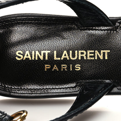 Saint Laurent Calfskin Le Maillon Flat Sandals 36.5 Black 8 of 8
