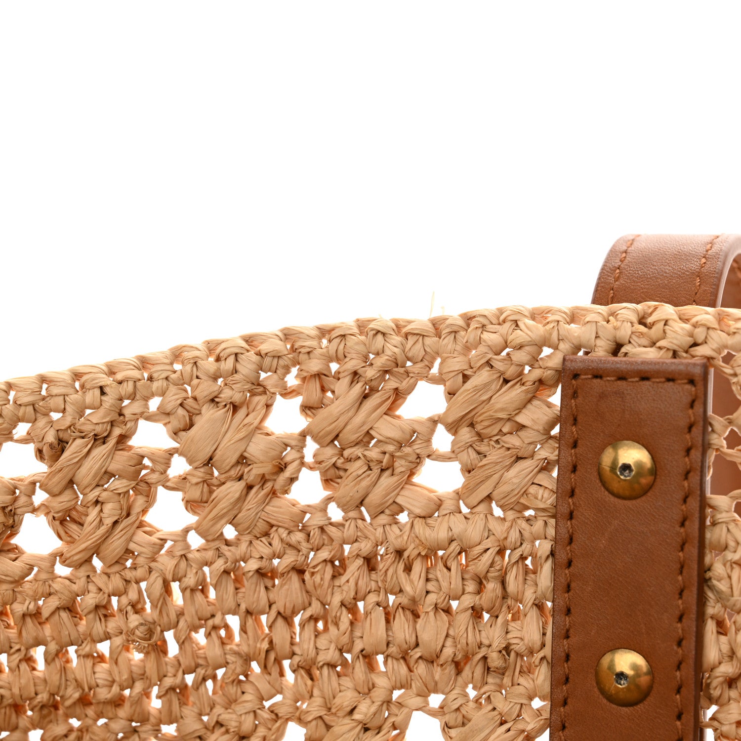 Saint Laurent Raffia Calfskin Small Panier Tote Naturel 11 of 12