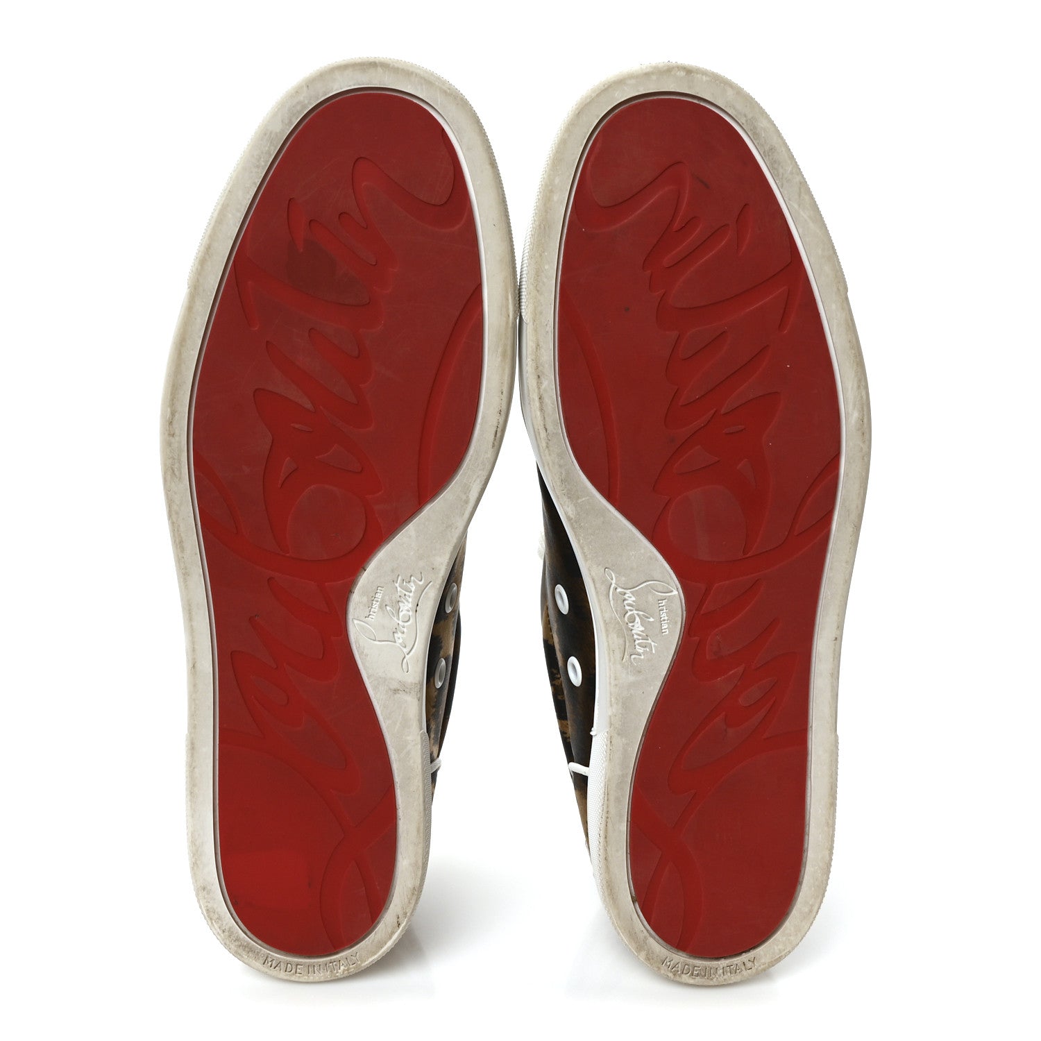 Christian Louboutin Crepe Satin Calfskin Womens Vieira Orlato Flat Sneakers 39 Brown White 6 of 9
