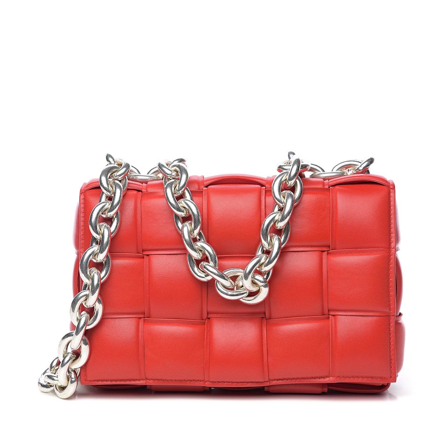 Lambskin Maxi Intreccio Padded Chain Cassette Crossbody Bag Nail Polish