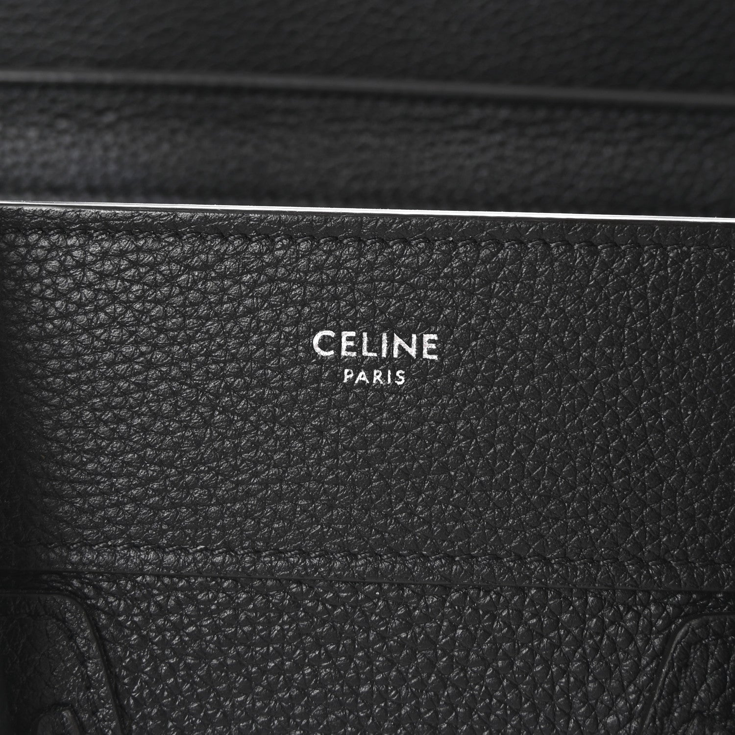 Celine Drummed Calfskin Micro Luggage Black 6 of 10