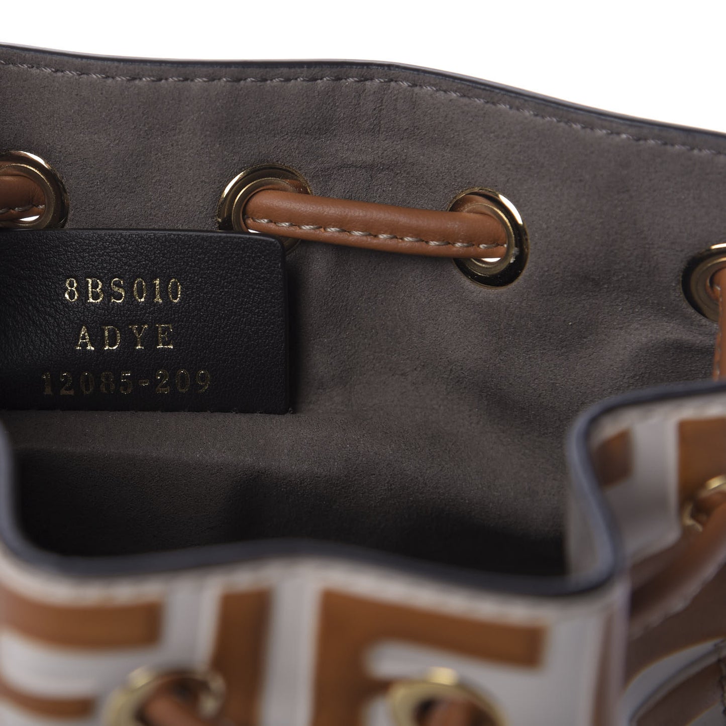 Vitello Grace F is Fendi Bi-Color FF 1974 Embossed Mini Mon Tresor Bucket Bag Camelia Saddler Brandy