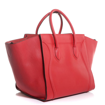 Celine Supple Calfskin Medium Phantom Luggage Vermillion 3 of 8