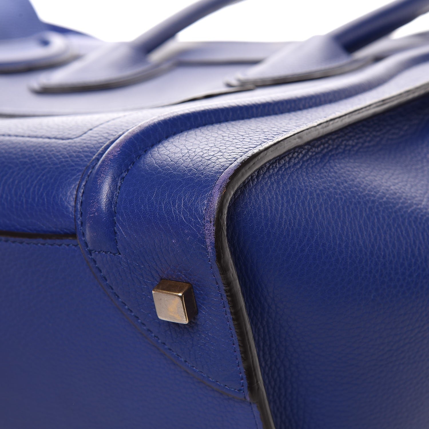 Celine Drummed Calfskin Mini Luggage Indigo 14 of 17