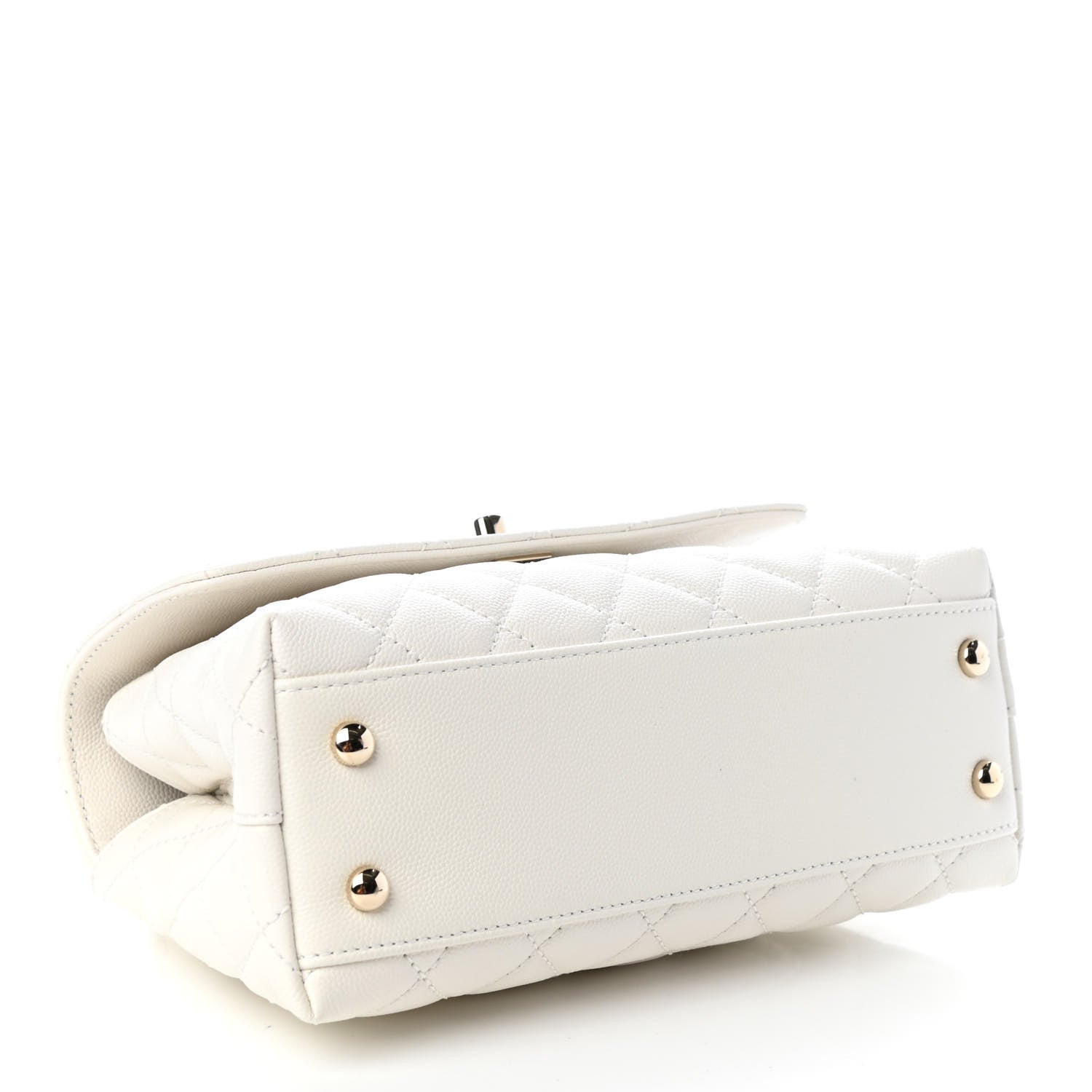 Chanel Caviar Quilted Mini Coco Handle Flap White 4 of 11