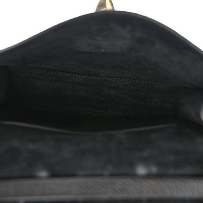 Valentino Garavani VALENTINO GARAVANI Pebbled Calfskin Medium Rockstud Flip Lock Crossbody Bag Black 5 of 10