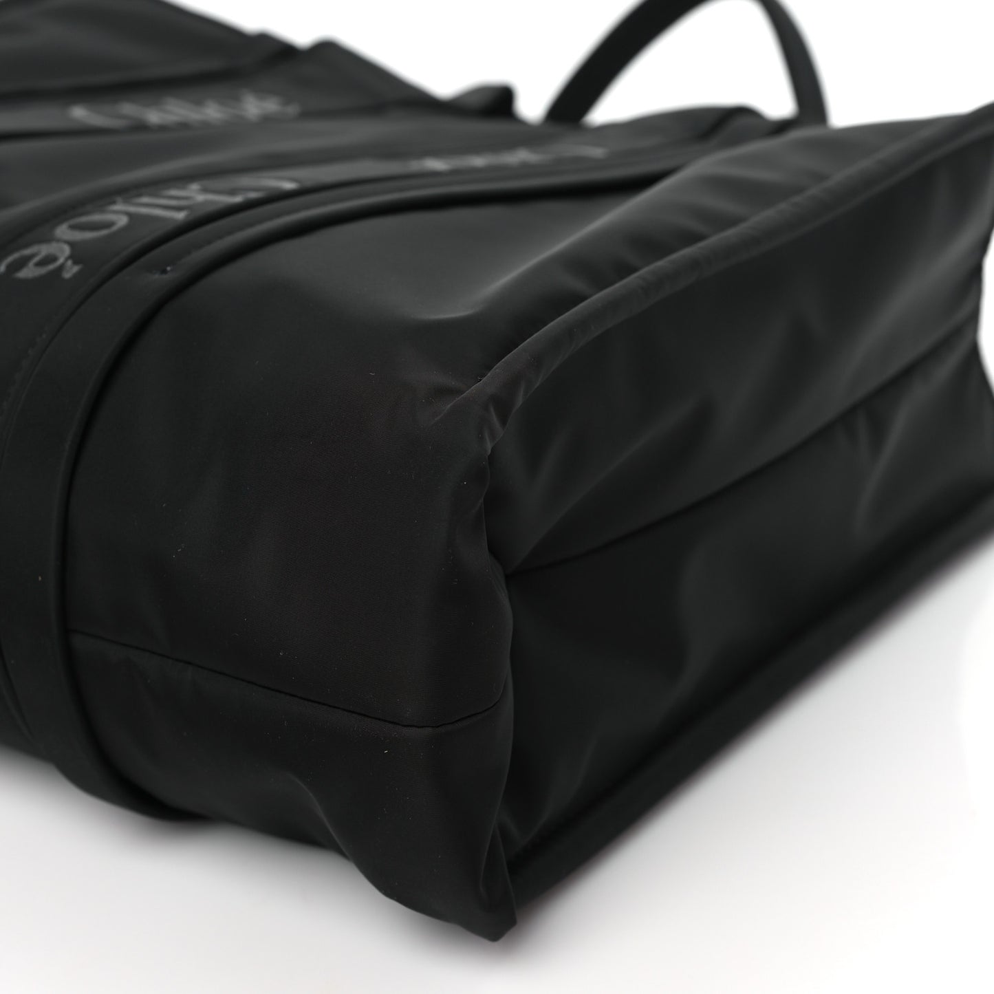 Recycled Nylon Large Woody Ribbon Tote Black