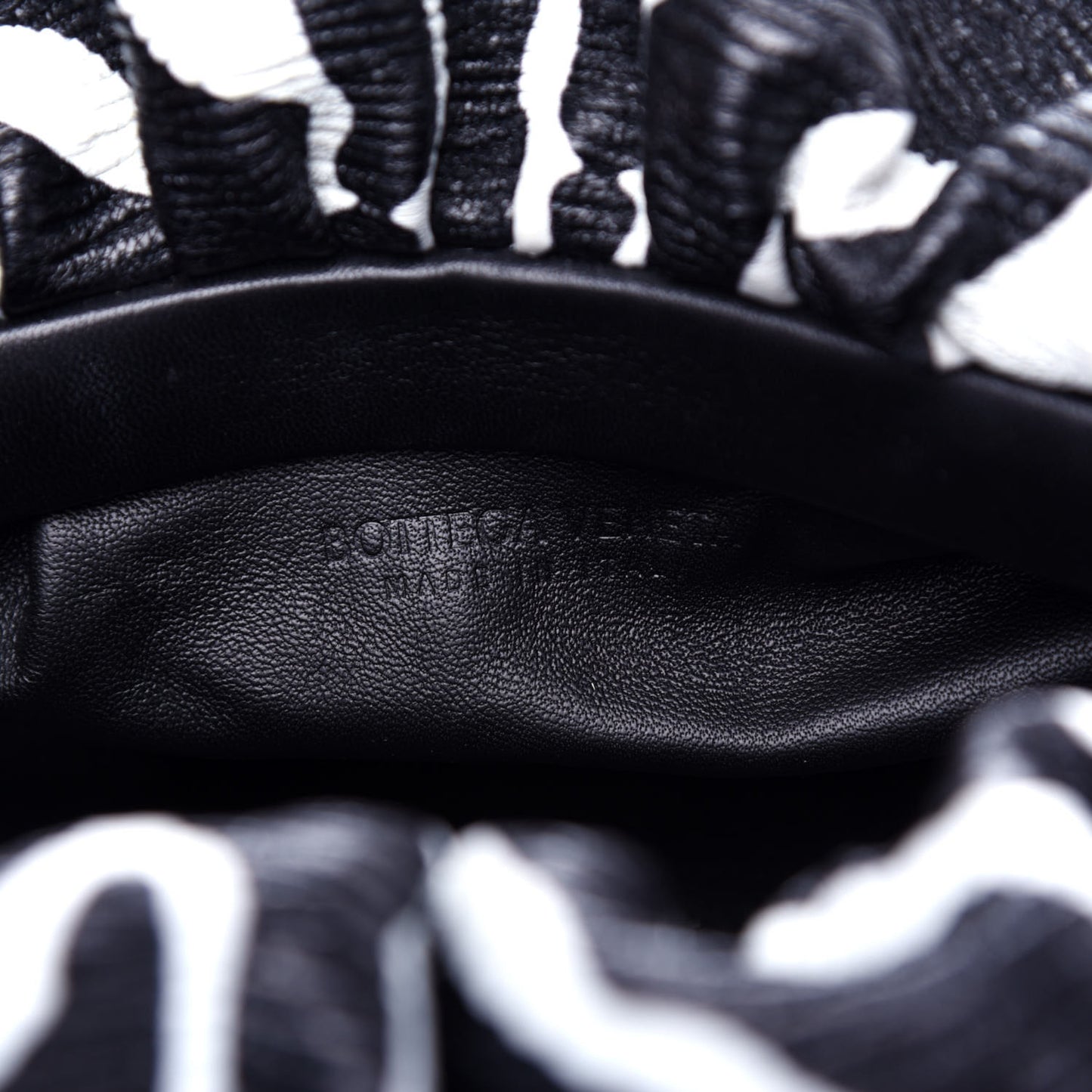 Nappa Zebra Print The Pouch Oversized Clutch White Black