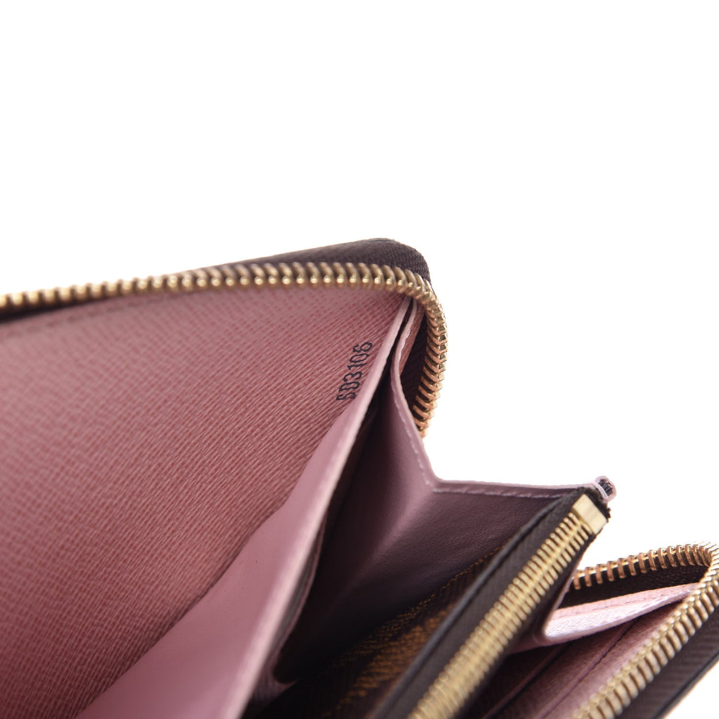 Damier Ebene Clemence Wallet Rose Ballerine