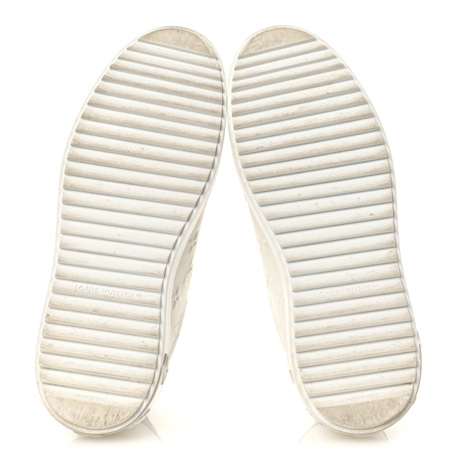 Louis Vuitton Lambskin Embossed Monogram Time Out Sneakers 37.5 White 7 of 14