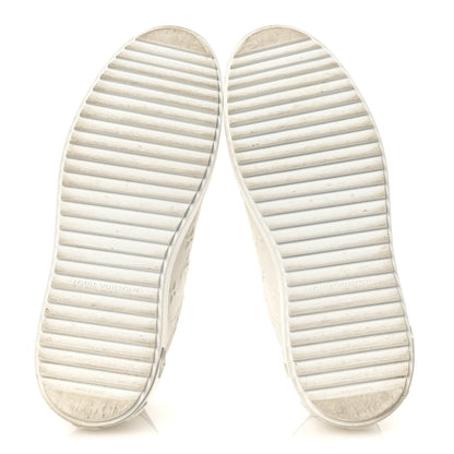 Louis Vuitton Lambskin Embossed Monogram Time Out Sneakers 37.5 White 7 of 14