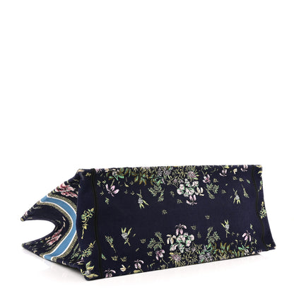 Christian Dior Canvas Embroidered Large D-Constellation Book Tote Blue Multicolor 4 of 11