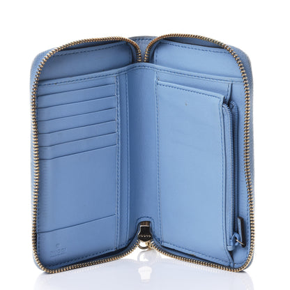 Gucci Pebbled Calfskin Medium Soho Zip Around Wallet Mineral Blue 4 of 5