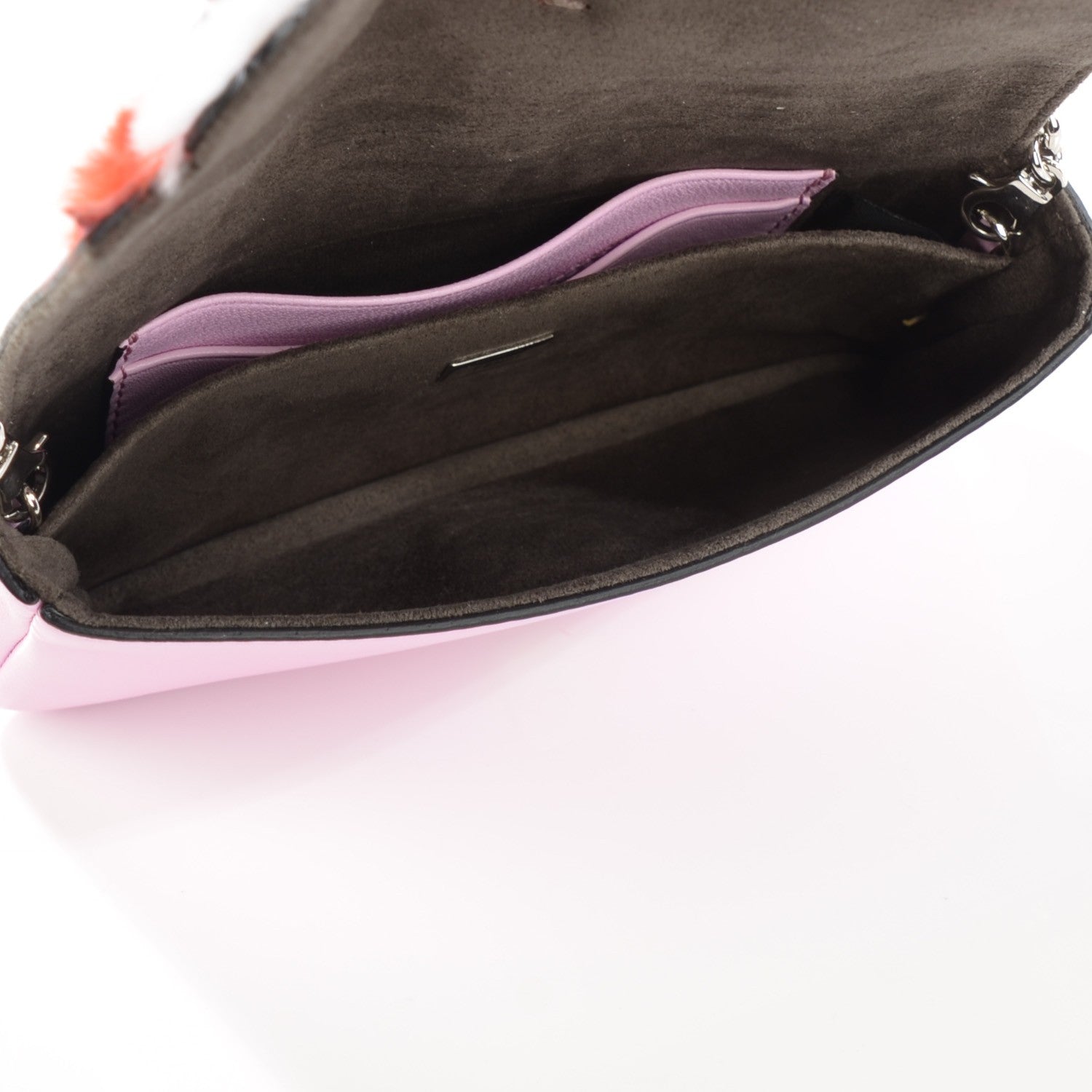 Fendi Nappa Rabbit Fox Fur Micro Buggie Baguette Lavanda 5 of 8