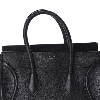 Celine Drummed Calfskin Mini Luggage Black 11 of 11