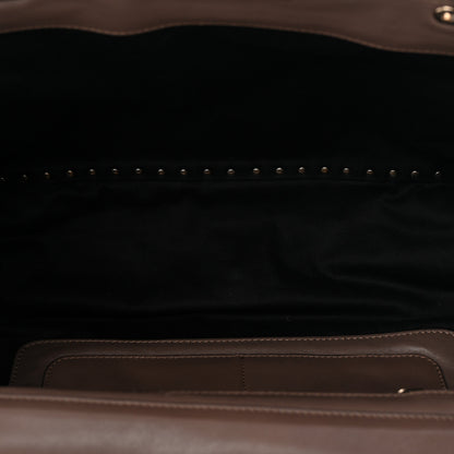 Valentino Garavani Calf Hair Feather Medium Rockstud Tote Brown 5 of 11