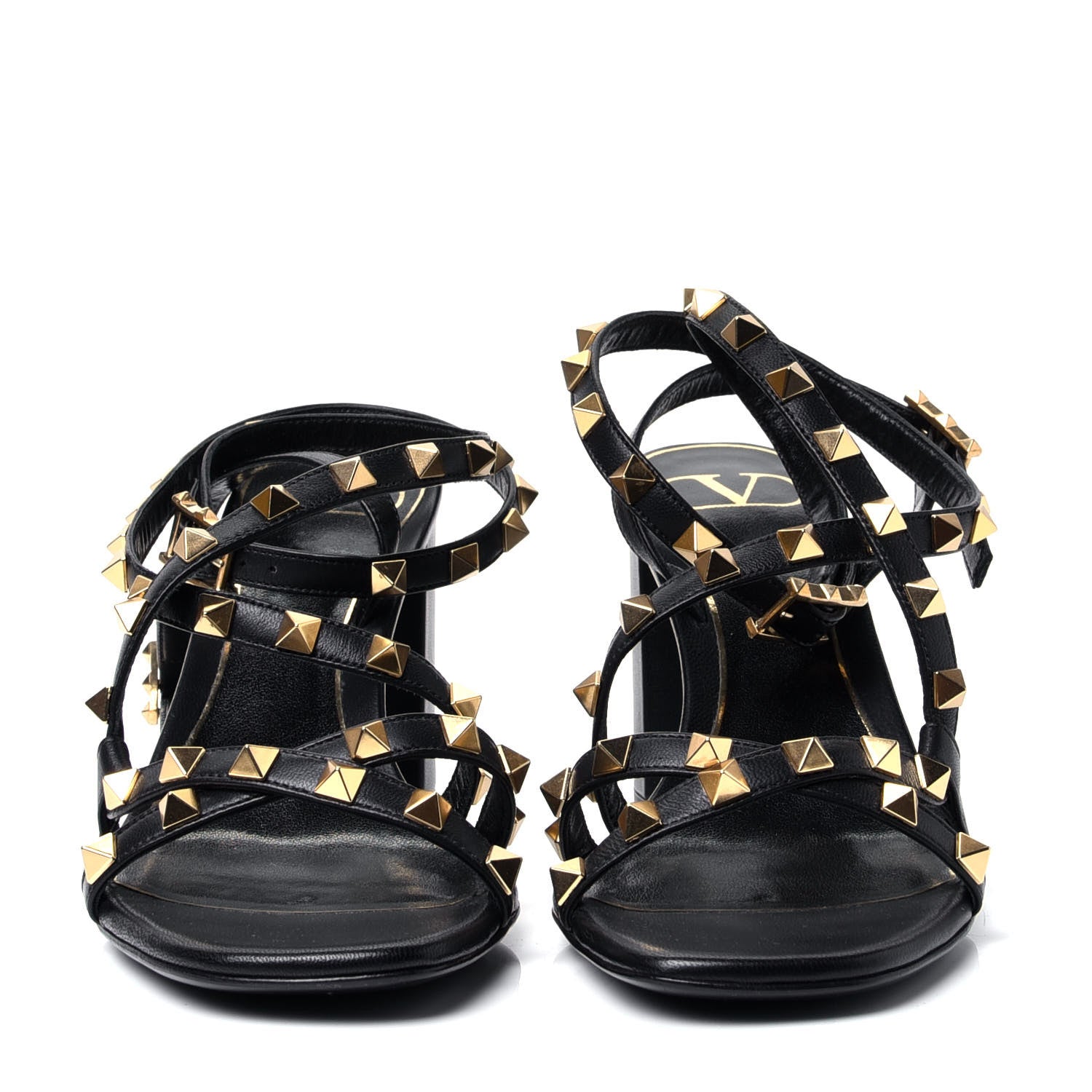Valentino Garavani Nappa Rockstud Flair Ankle Wrap 80mm Sandals 36.5 Black 2 of 7