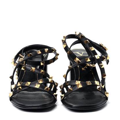 Valentino Garavani Nappa Rockstud Flair Ankle Wrap 80mm Sandals 36.5 Black 2 of 7