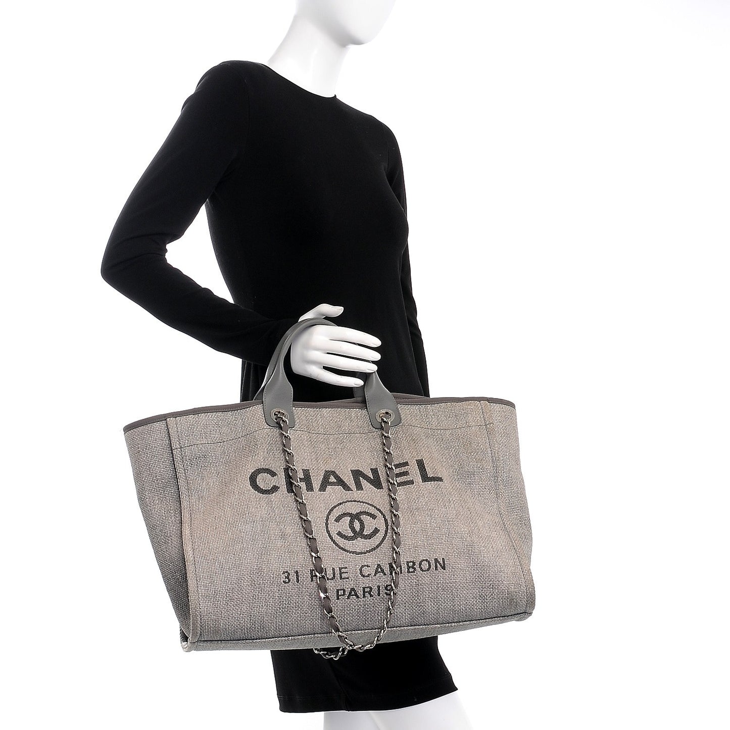 Canvas Large Deauville Tote Grey
