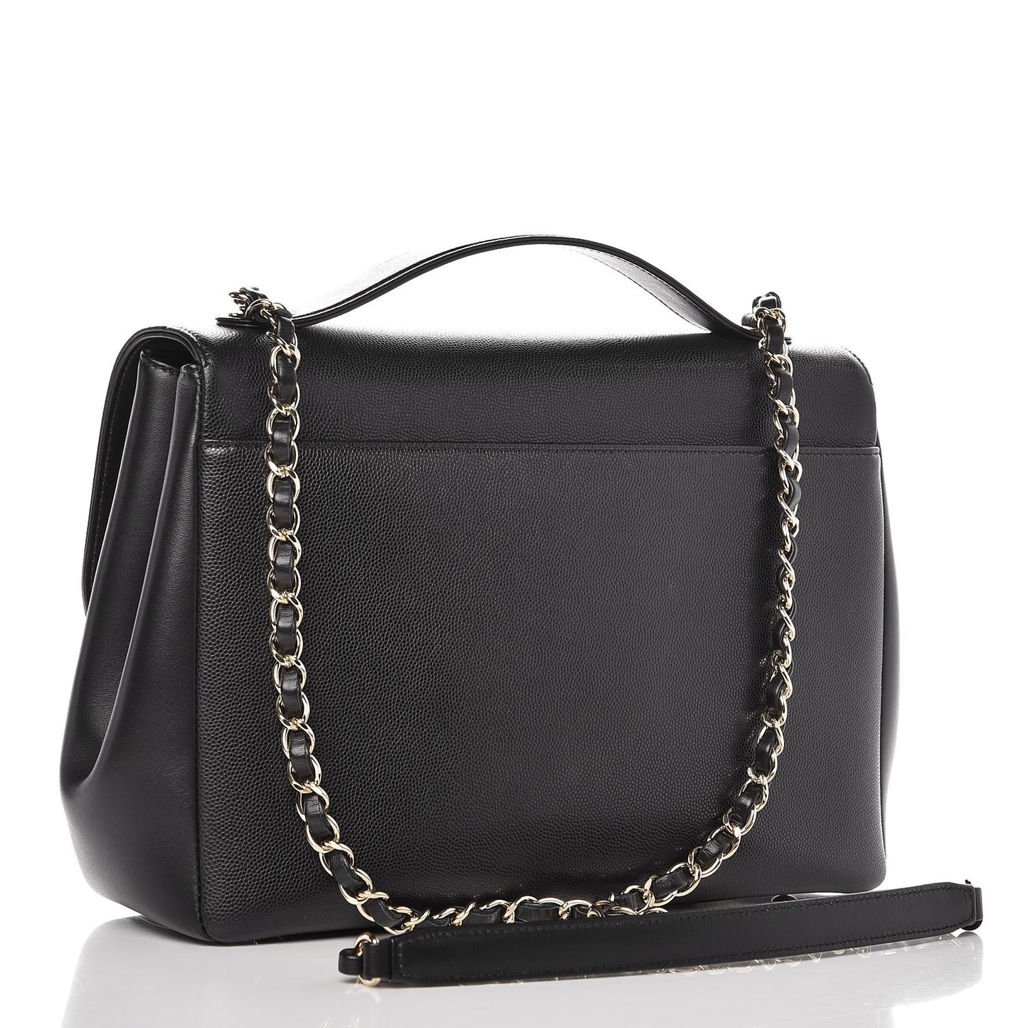Caviar Quilted Large Business Affinity Flap Black