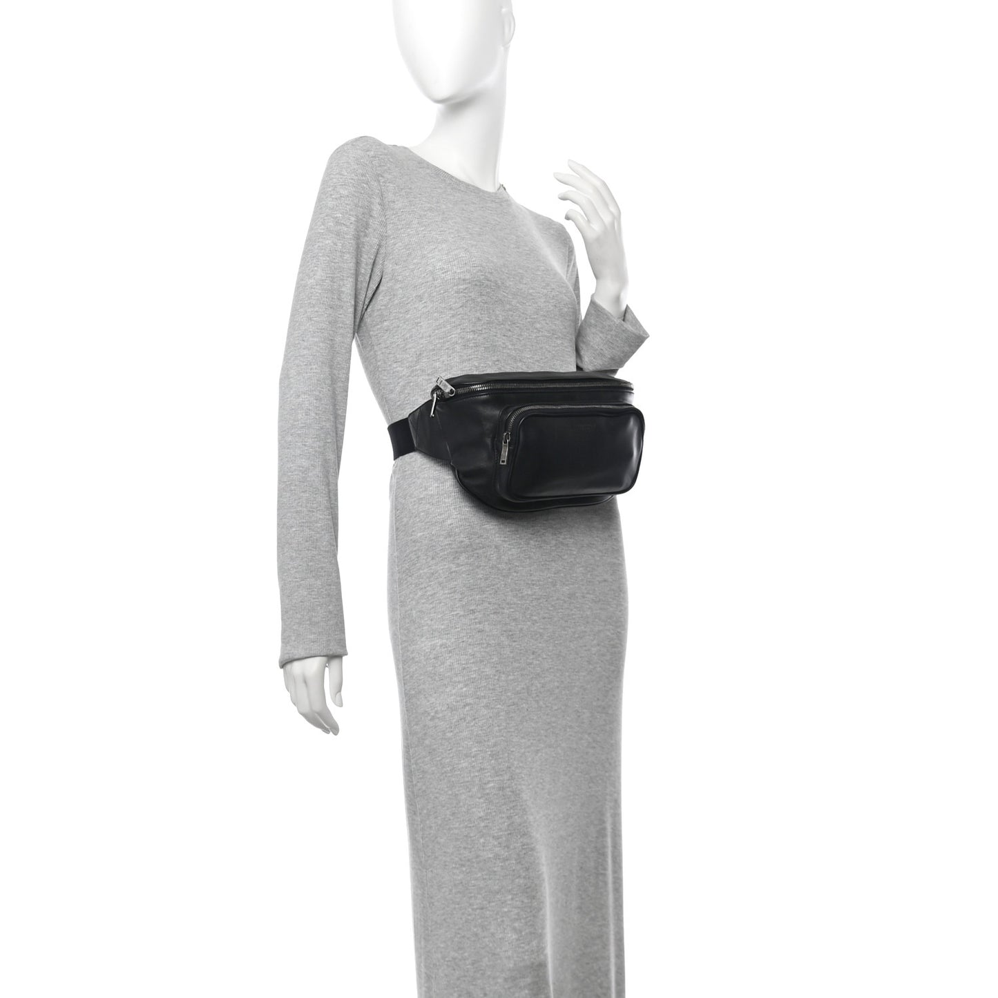 Lambskin Subway Belt Bag Black