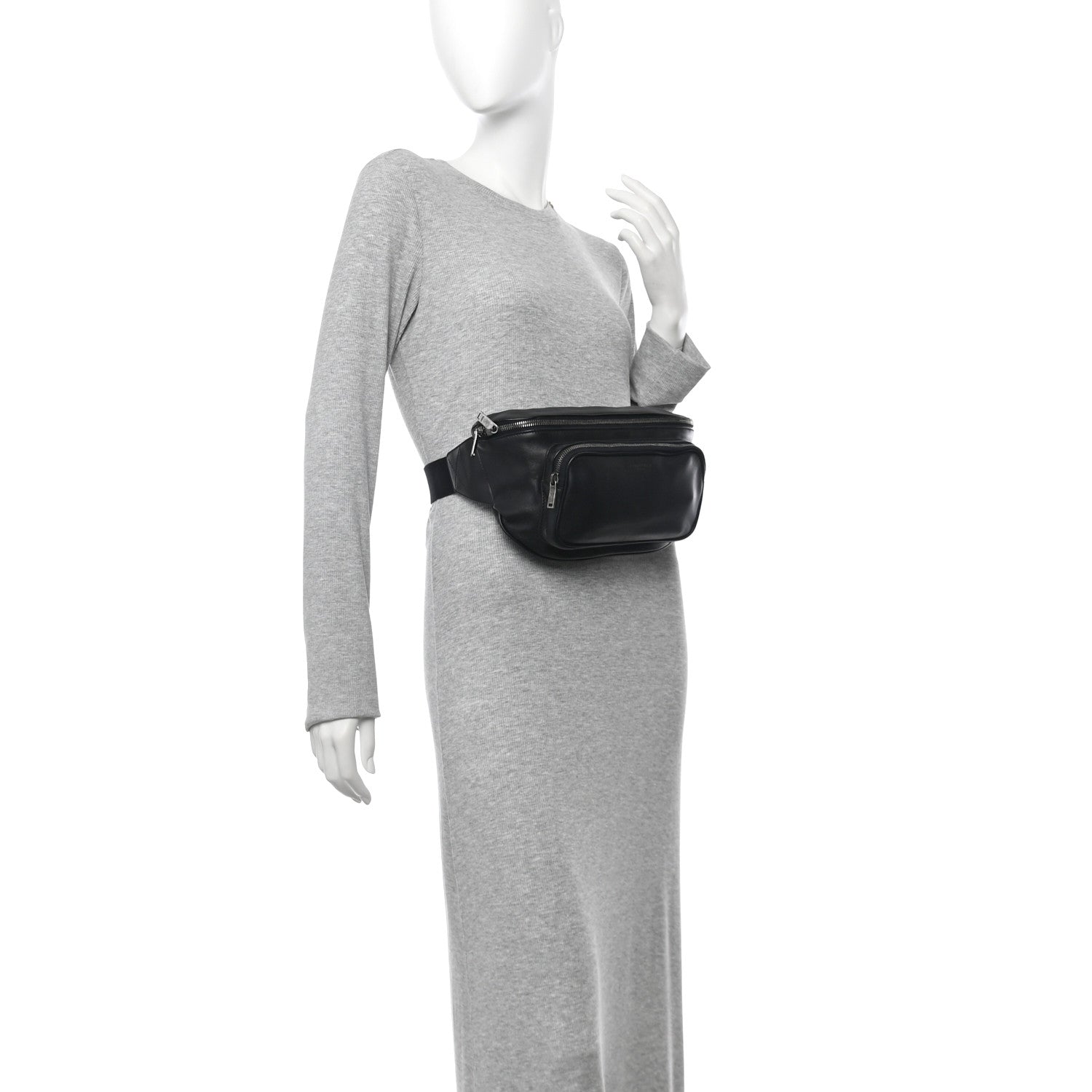 Saint Laurent Lambskin Subway Belt Bag Black 2 of 11