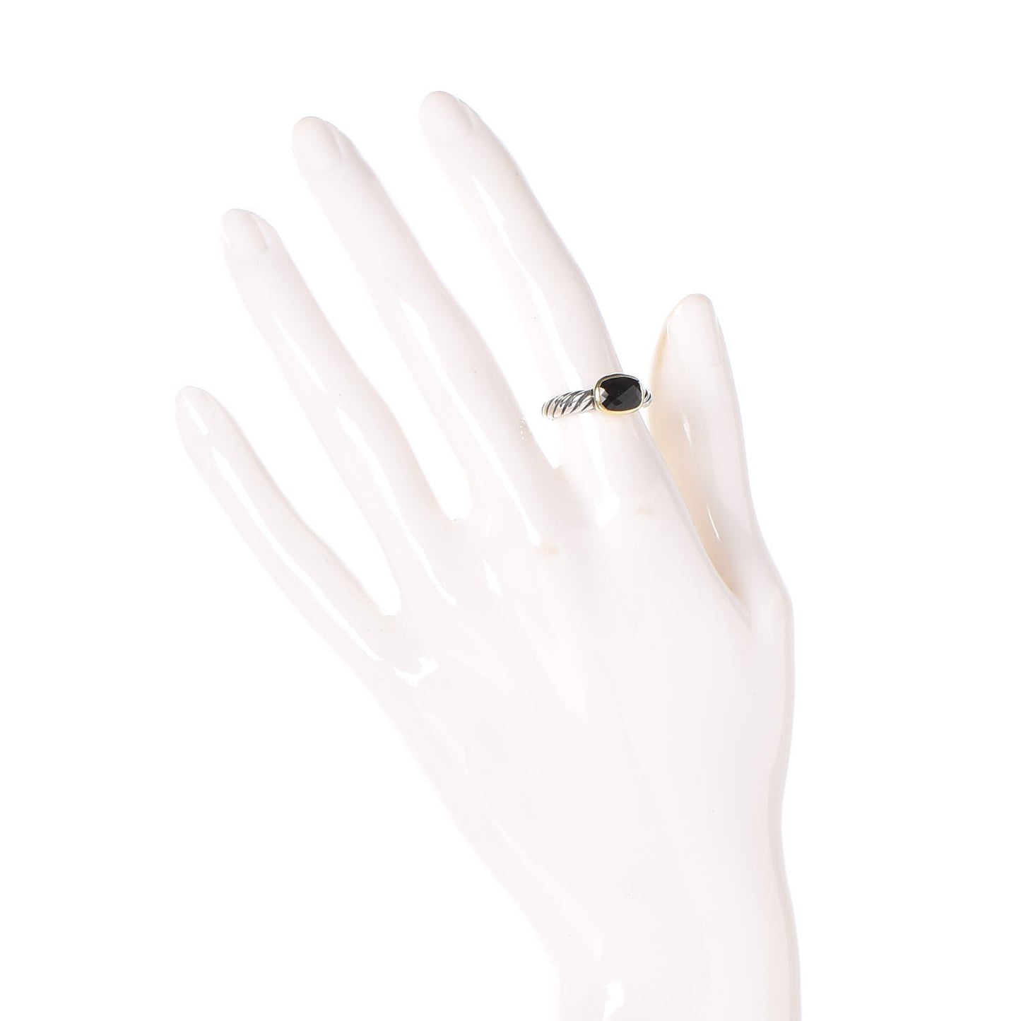 Sterling Silver 18K Gold Black Onyx Noblesse Ring 49.3 5