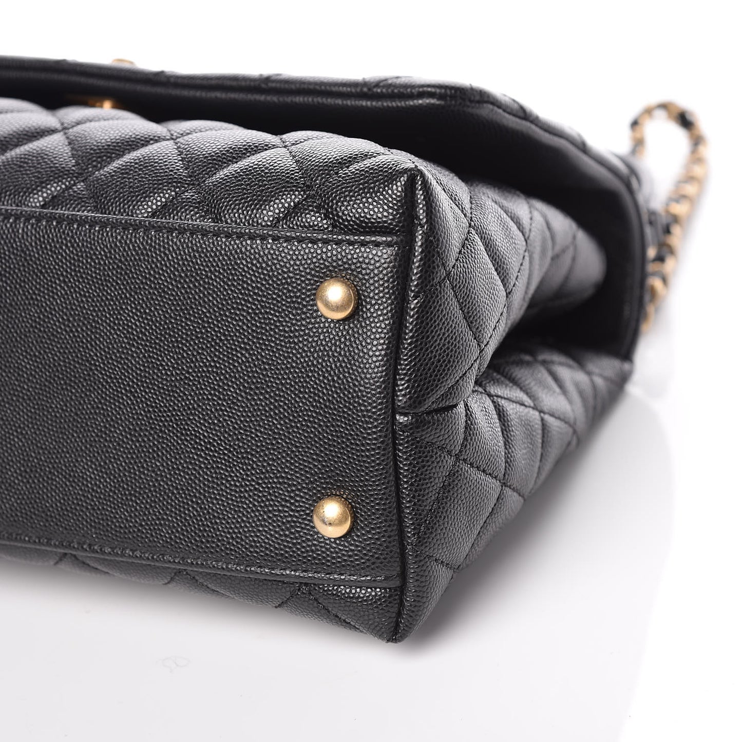 Caviar Quilted Small Coco Handle Flap Black