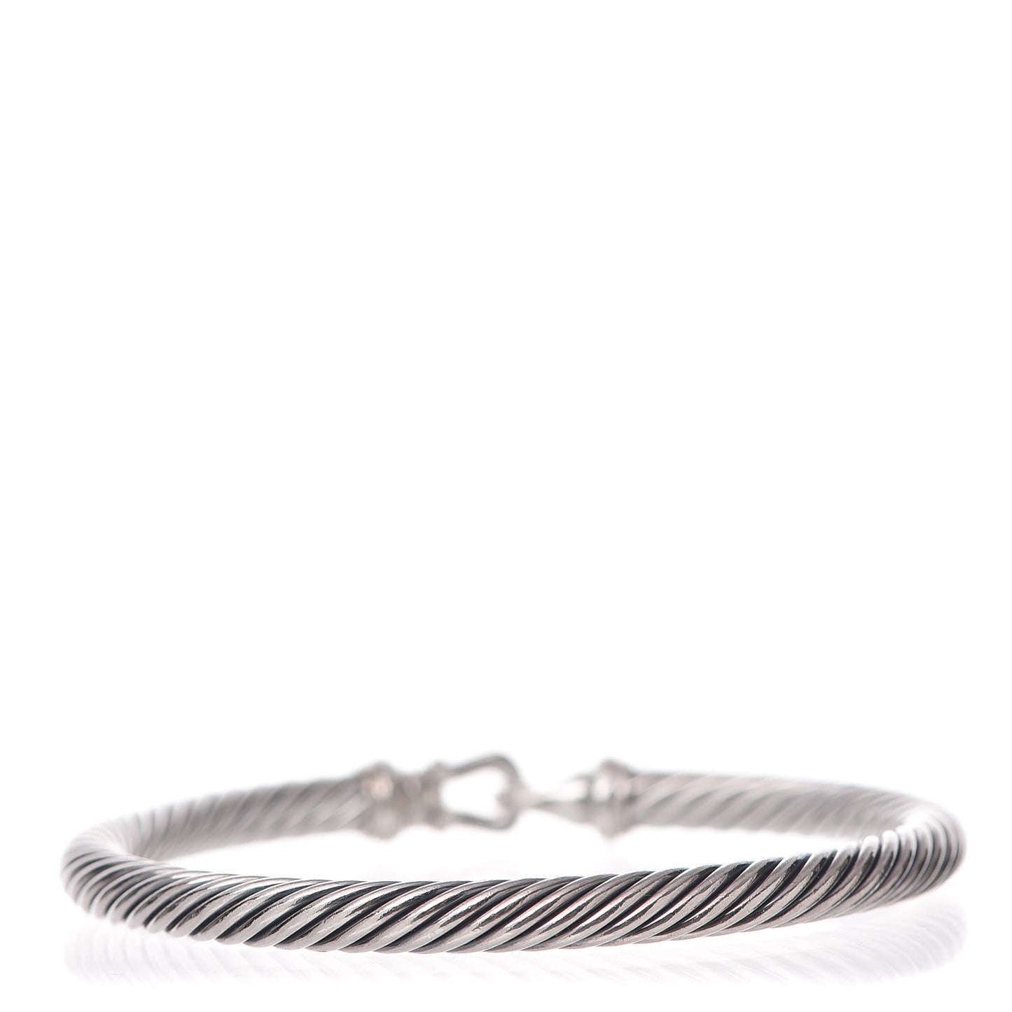 Sterling Silver Diamond 5mm Cable Buckle Bracelet