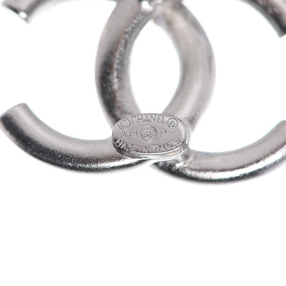 Chanel Baguette Crystal CC Earrings Silver Blue 4 of 4