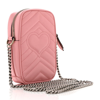 Gucci Calfskin Matelasse Mini GG Marmont Crossbody Bag Wild Rose 3 of 10