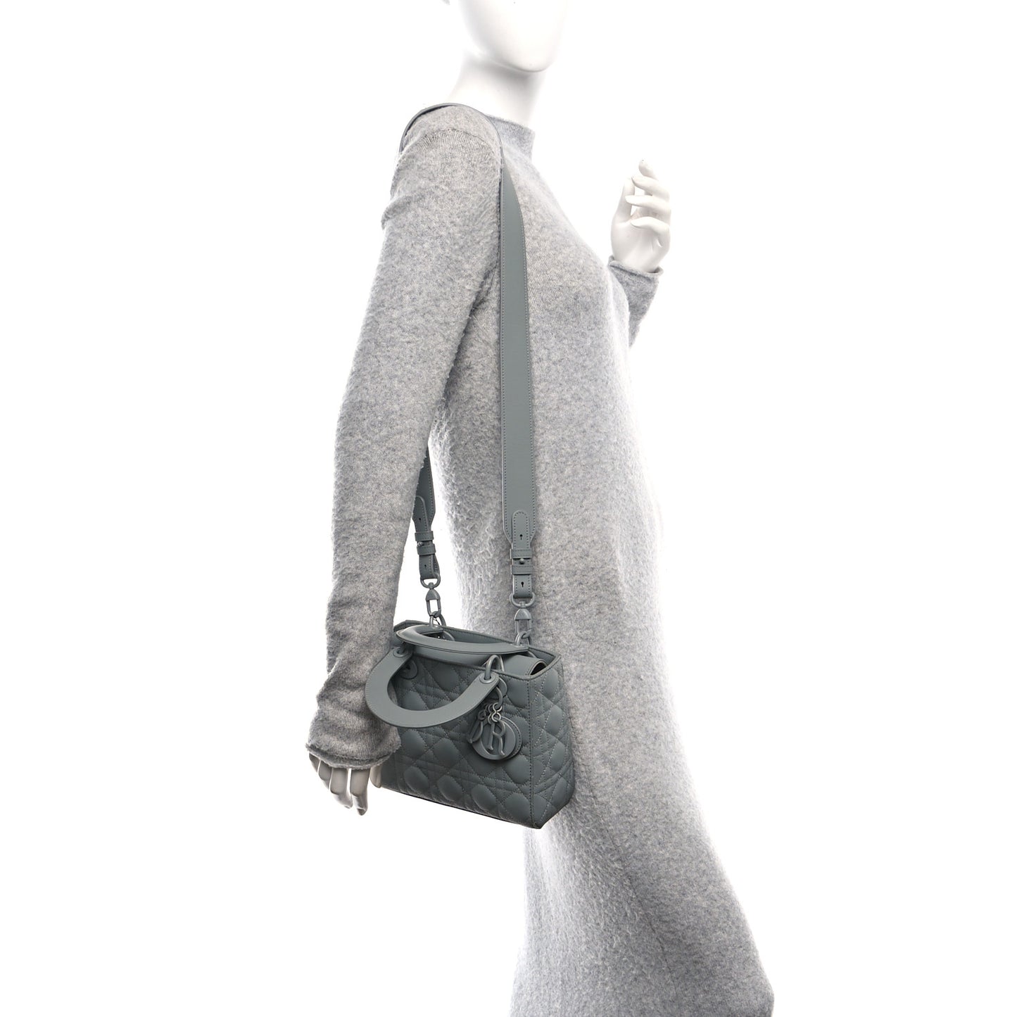 Ultra Matte Calfskin Cannage Small My ABCDior Lady Dior Gray