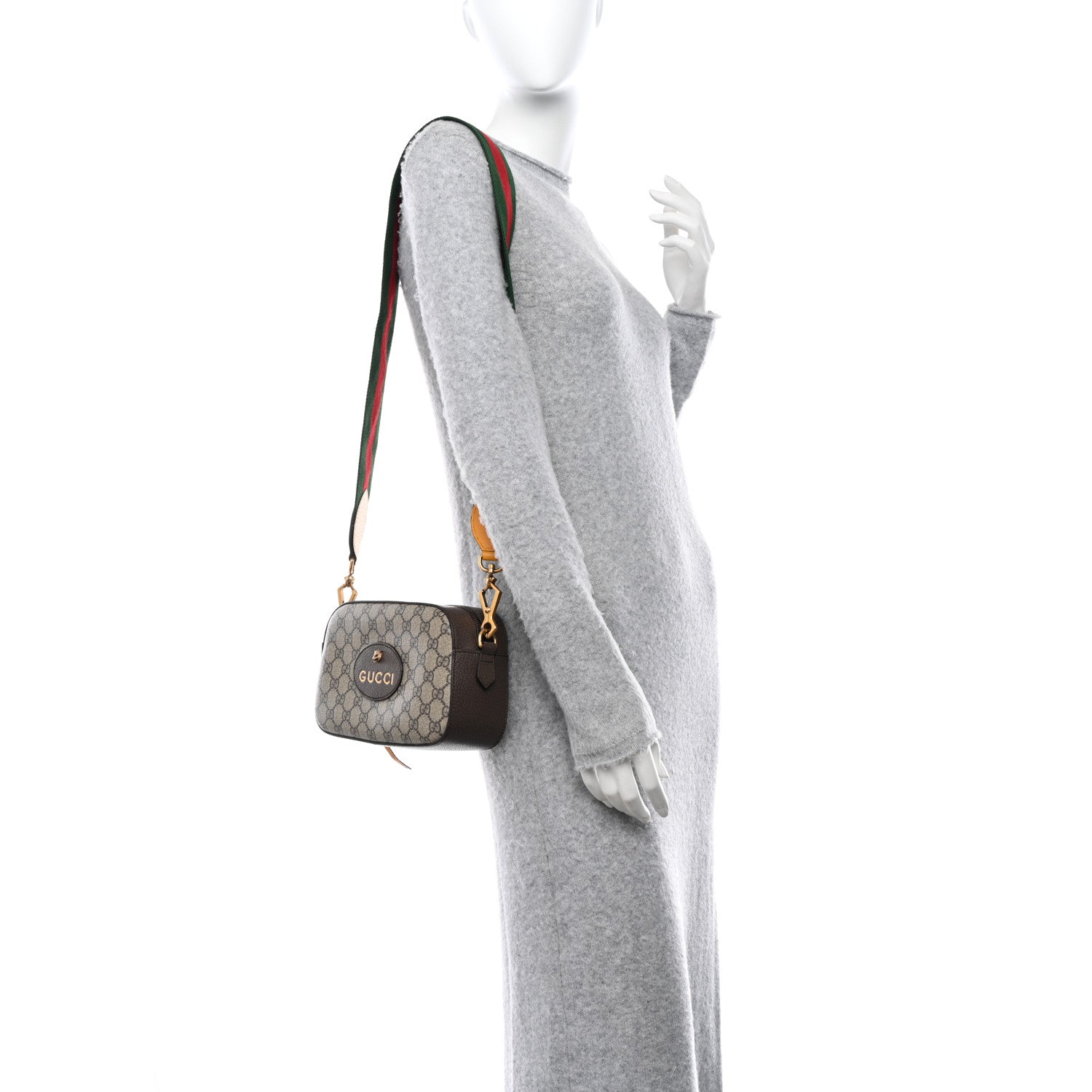 Gucci GG Supreme Monogram Web Neo Vintage Shoulder Bag Beige New Acero Crop 2 of 10