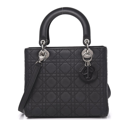 Christian Dior Ultra Matte Calfskin Cannage Medium Lady Dior Black 1 of 14