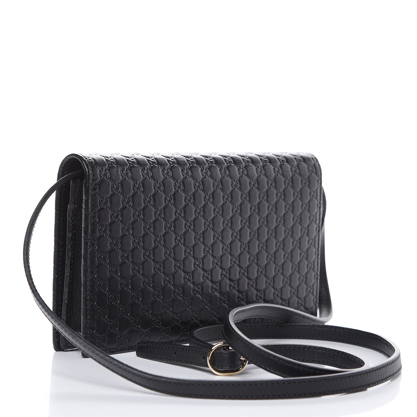 Microguccissima Crossbody Wallet Black