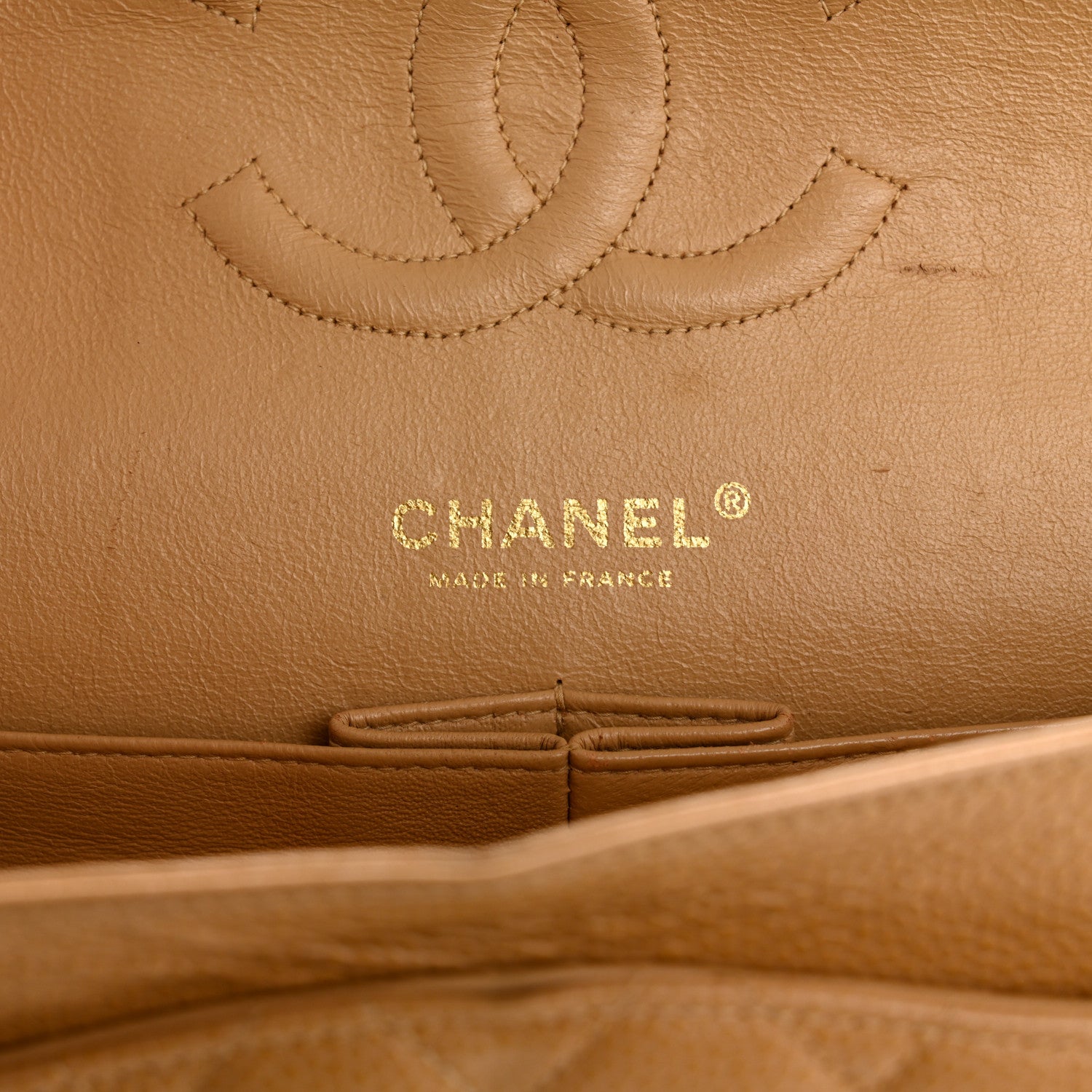 Chanel Caviar Quilted Medium Double Flap Beige 6 of 13