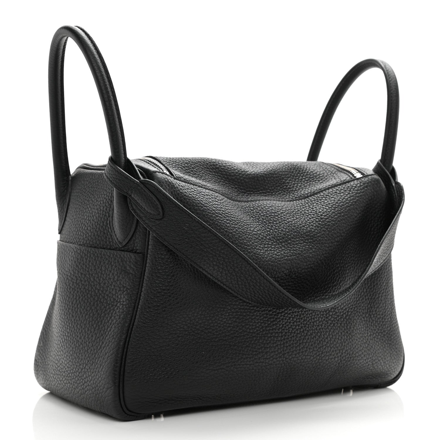 Hermes Taurillon Clemence Lindy 30 Black 3 of 10