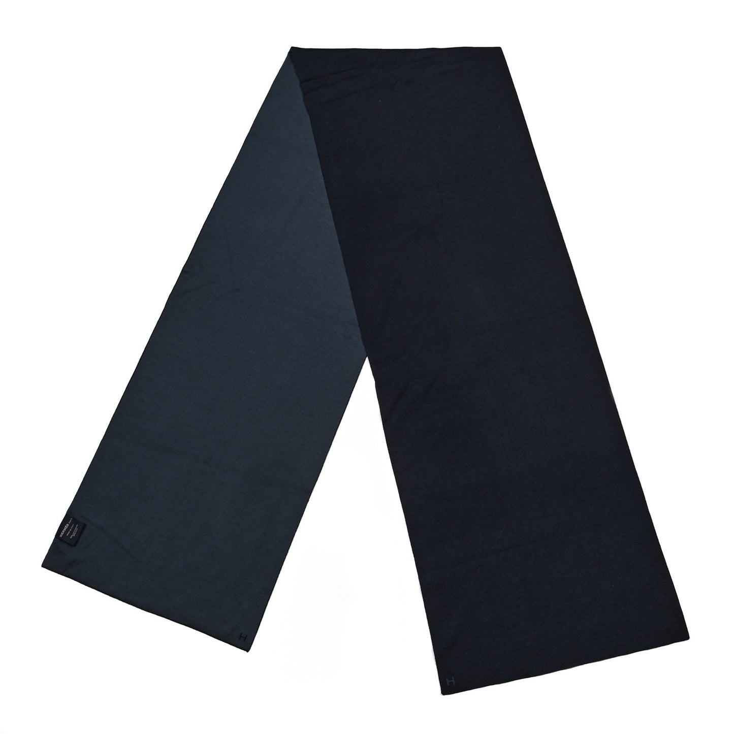 Cashmere Silk Aller-Retour Muffler Marine Ardoise